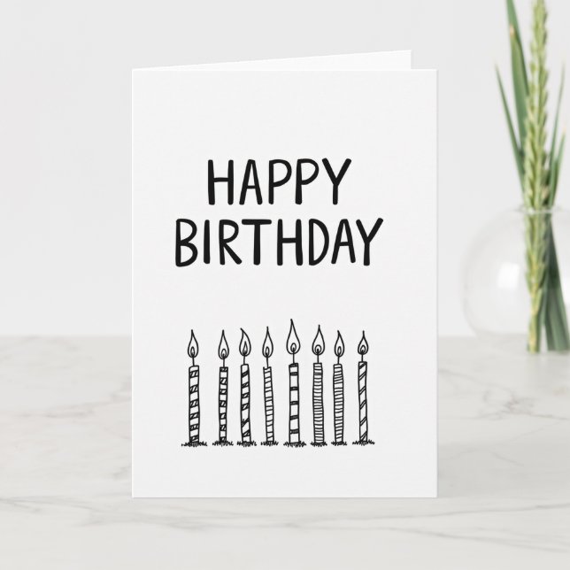 Outline Candle Birthday Card (Front)