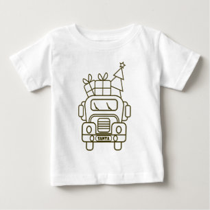 Outline Christmas truck Santa car front view Baby T-Shirt