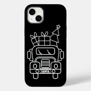 Outline Christmas truck Santa car front view Case-Mate iPhone 14 Plus Case