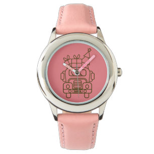 Outline Christmas truck Santa car front view Watch