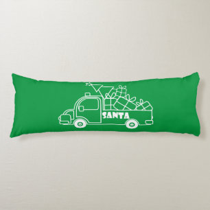 Outline Christmas truck Santa car side view Body Cushion