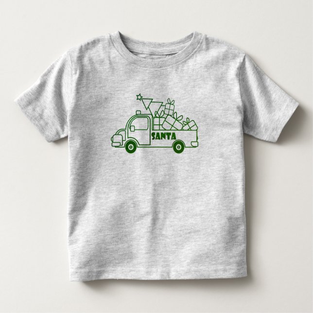 Outline Christmas truck Santa car side view Toddler T-Shirt (Front)