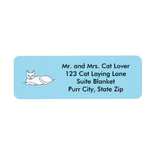 Outline Drawing Cat Laying Address Labels