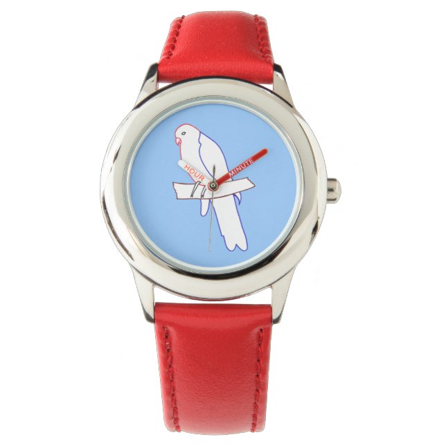 Outline drawing colourful parrot blue sky watch (Front)