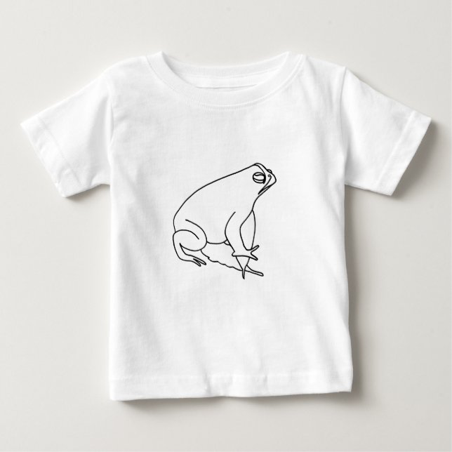 Outline drawing of frog in leaves colouring tshirt (Front)