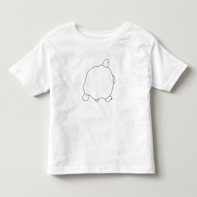 Outline drawing of Tortoise Turtle on tshirts (Front)