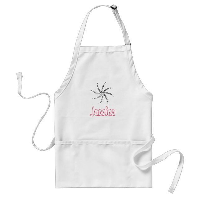 Outline drawing spiral of circles, name apron (Front)