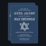 OUTLINE LETTERS STAR OF DAVID Custom Bar Mitzvah Invitation<br><div class="desc">Perfect card to announce a bar or bat mitzvah! Hand made art for you with star of david on the front and back side! FULLY CUSTOMIZABLE! Click on “Personalise” above to edit the text. Click "edit using design tool" to adjust the fonts, colours and placements and to delete the back...</div>