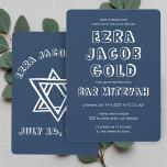 OUTLINE LETTERS STAR OF DAVID Custom Bar Mitzvah Invitation<br><div class="desc">Perfect card to announce a bar or bat mitzvah! Hand made art for you with star of david on the front and back side! FULLY CUSTOMIZABLE! Click on “Personalise” above to edit the text. Click "edit using design tool" to adjust the fonts, colours and placements and to delete the back...</div>
