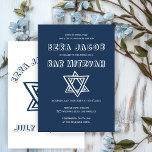 OUTLINE LETTERS STAR OF DAVID Custom Bar Mitzvah Invitation<br><div class="desc">Perfect card to announce a bar or bat mitzvah! Hand made art for you with star of david on the front and back side! FULLY CUSTOMIZABLE! Click on “Personalise” above to edit the text. Click "edit using design tool" to adjust the fonts, colours and placements and to delete the back...</div>