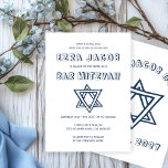 OUTLINE LETTERS STAR OF DAVID Custom Bar Mitzvah Invitation<br><div class="desc">Perfect card to announce a bar or bat mitzvah! Hand made art for you with star of david on the front and back side! FULLY CUSTOMIZABLE! Click on “Personalise” above to edit the text. Click "edit using design tool" to adjust the fonts, colours and placements and to delete the back...</div>