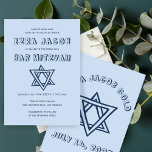 OUTLINE LETTERS STAR OF DAVID Custom Bar Mitzvah Invitation<br><div class="desc">Perfect card to announce a bar or bat mitzvah! Hand made art for you with star of david on the front and back side! FULLY CUSTOMIZABLE! Click on “Personalise” above to edit the text. Click "edit using design tool" to adjust the fonts, colours and placements and to delete the back...</div>