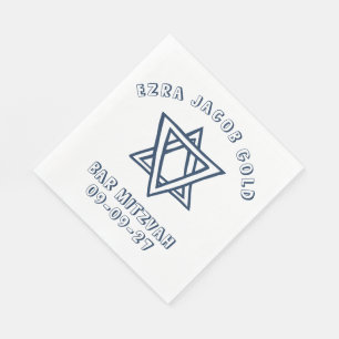 OUTLINE LETTERS STAR of DAVID Custom Bat Mitzvah Napkin