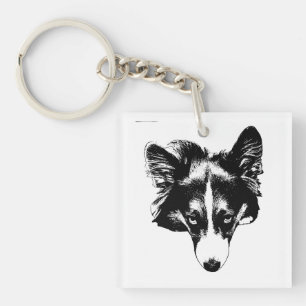 outline loyal look key ring