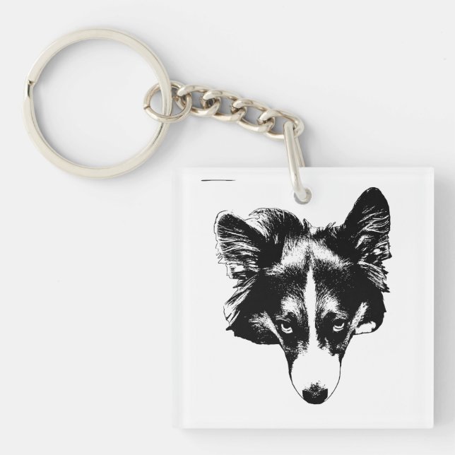 outline loyal look key ring (Front)