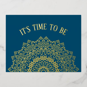 Outline Mandala - Vintage Style 4 Foil Holiday Postcard