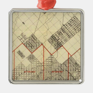 Outline Map of Duluth and Suburbs Metal Ornament