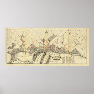 Outline Map of Duluth and Suburbs Poster