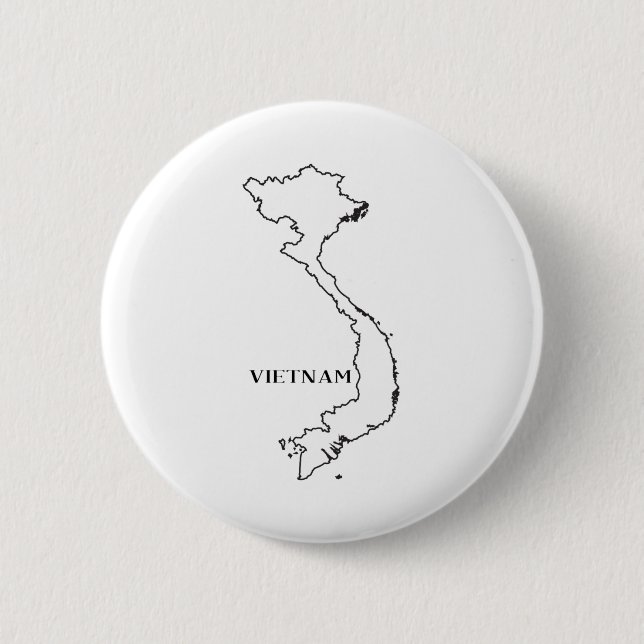 Outline Map Of Vietnam 6 Cm Round Badge (Front)