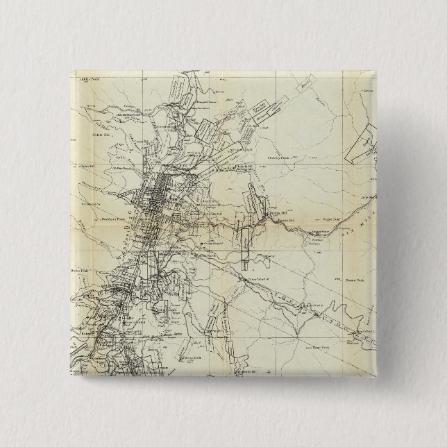 Outline Map of Washoe District 15 Cm Square Badge (Front)