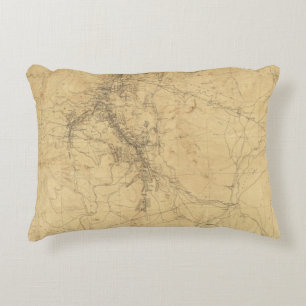 Outline Map of Washoe District, Nevada Decorative Cushion