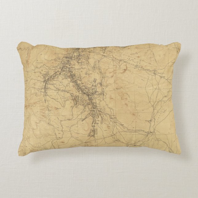 Outline Map of Washoe District, Nevada Decorative Cushion (Front)