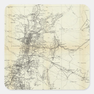 Outline Map of Washoe District Square Sticker