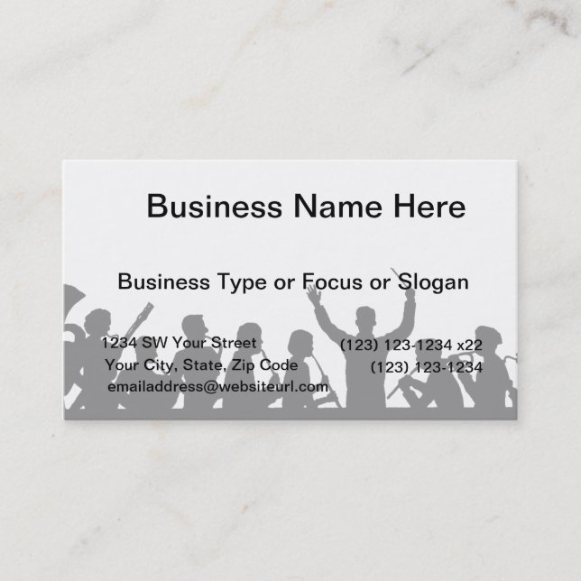 Outline of conductor and band black on white business card (Front)