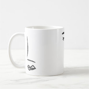 Outline of face painted with a watercolor brush. A Coffee Mug