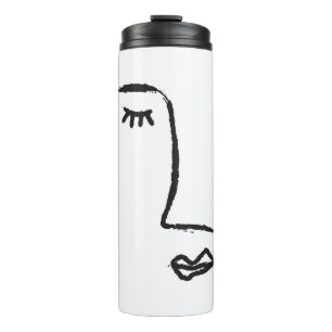 Outline of face painted with a watercolor brush. A Thermal Tumbler