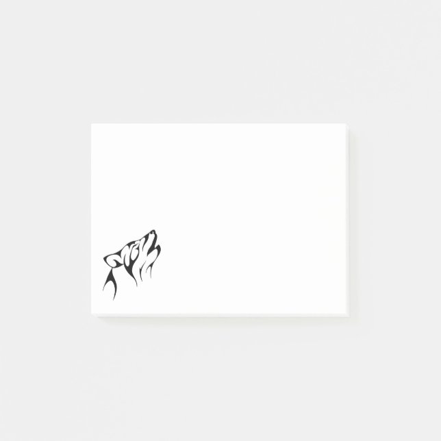 Outline of Wolf Howling Post-it Notes (Front)