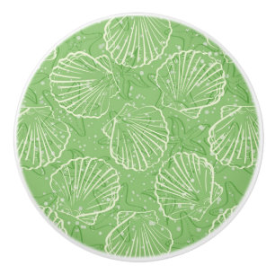 Outline seashells ceramic knob