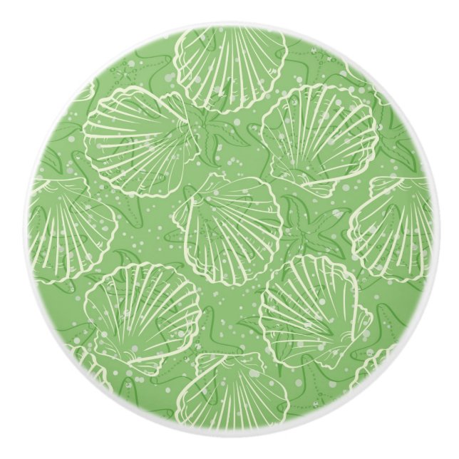 Outline seashells ceramic knob (Front)