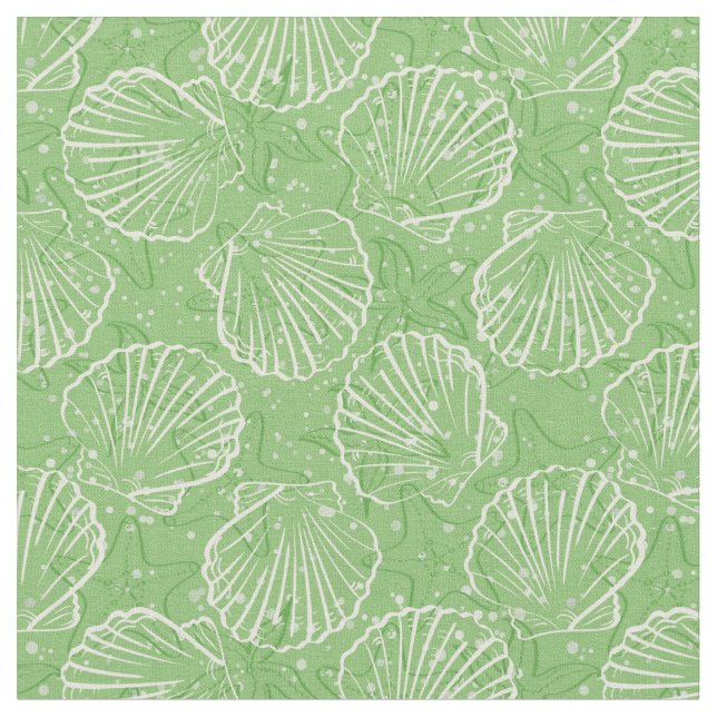 Outline seashells fabric (Close Up)