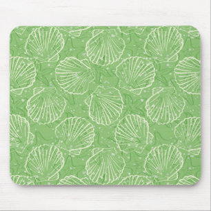 Outline seashells mouse pad