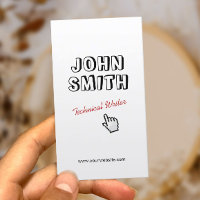 Outline Text Technical Writer Business Card