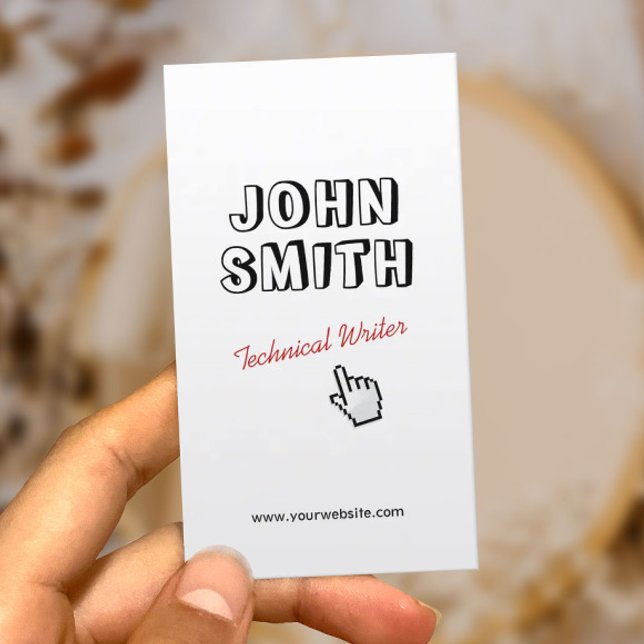 Outline Text Technical Writer Business Card (Creator Uploaded)