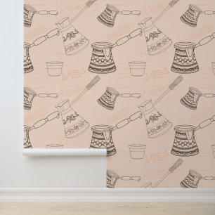 Outline Turkish Coffee Elegant Minimalist Design Wallpaper