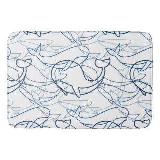Outline whales bath mat
