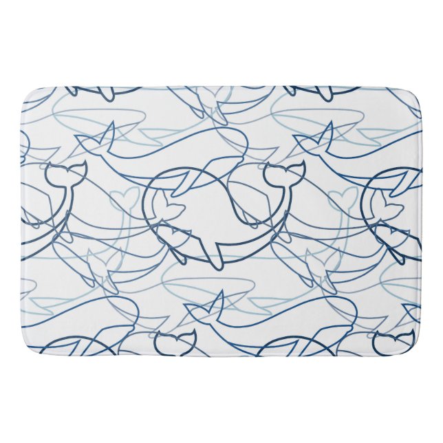 Outline whales bath mat (Front)