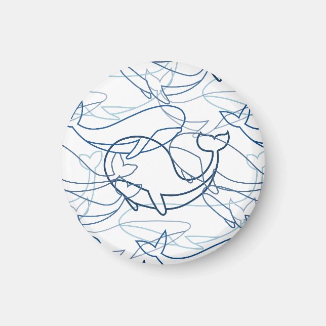 Outline whales magnet (Front)