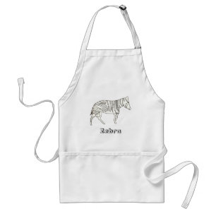 Outline Zebra drawing apron, customised Standard Apron