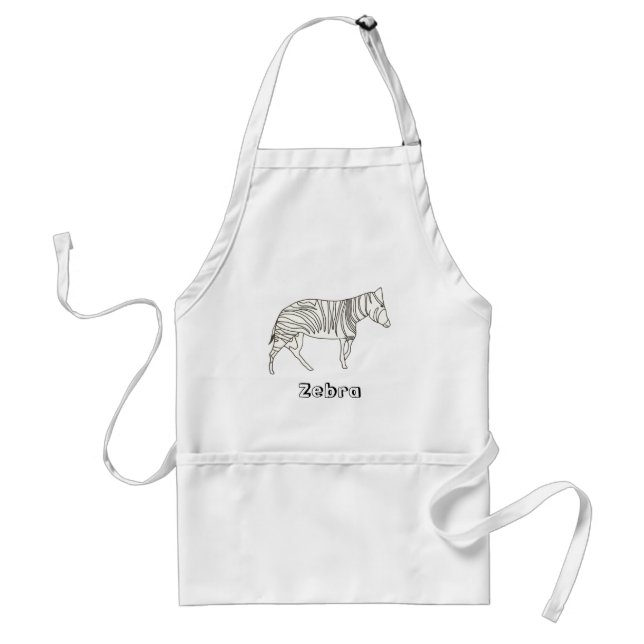 Outline Zebra drawing apron, customised Standard Apron (Front)