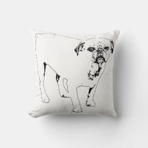 Outlined Dog Pillow Adds Calm Graphic Home Vibe