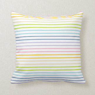 Outlined Pastel Rainbow Stripes Cushion