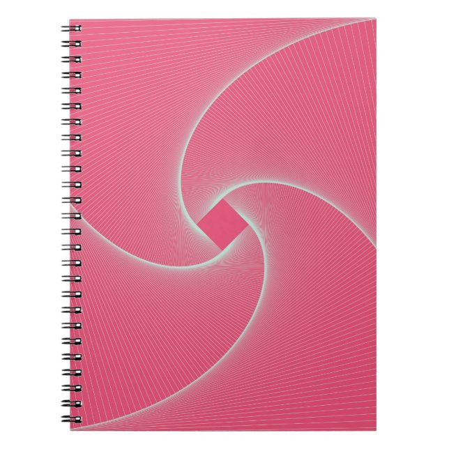 outlined square vortex in velvet pink notebook (Front)