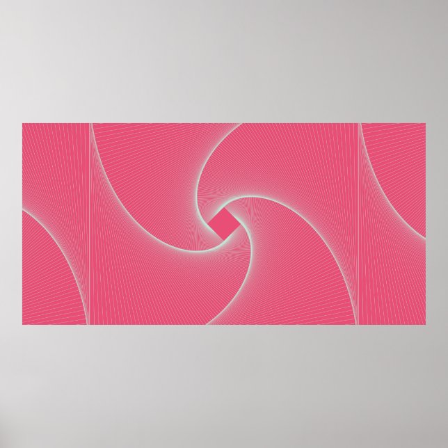 outlined square vortex in velvet pink poster (Front)