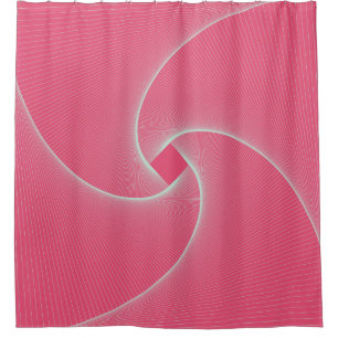 outlined square vortex in velvet pink shower curtain