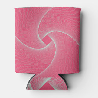 Outlined square vortex, velvet pink. can cooler