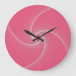 Outlined square vortex, velvet pink. large clock